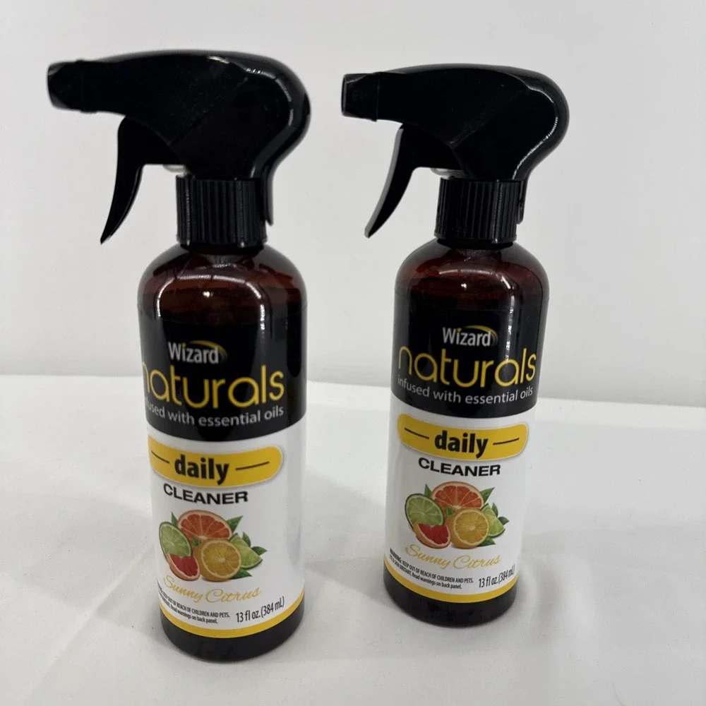 2-Wizard Naturals Infused w/ Essentials Oils Daily Cleaner Sunny Citrus 13 oz ea